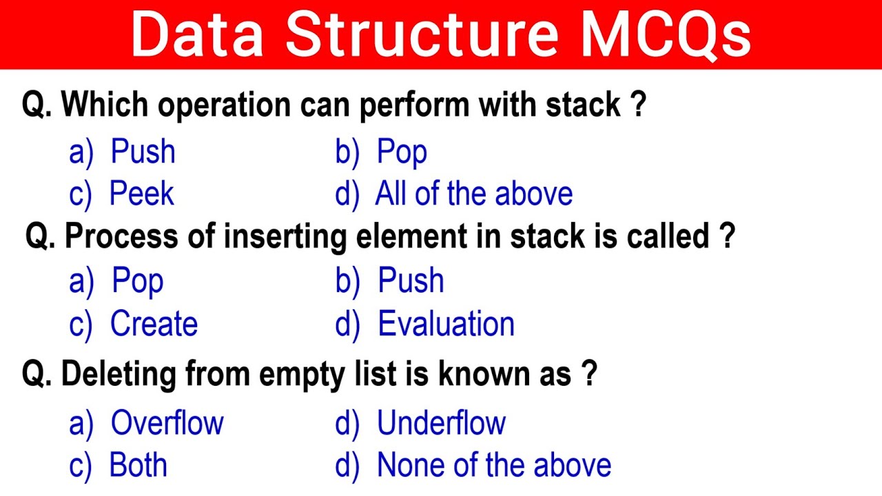 Top 50 Data Structure MCQs | Computer Science | data structure and algorithms mcq