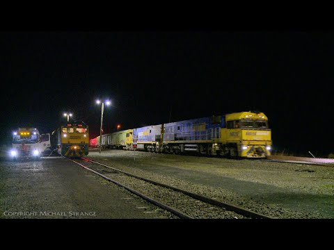 5PM5 Freight Train Passes SSR Locomotives Being Refuelled - PoathTV Australian Railways & Transport