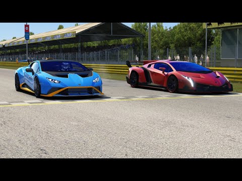 Lamborghini Huracan STO vs Lamborghini Veneno at Monza Full Course