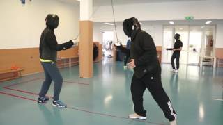 Parry tierce riposte, with or without step back