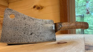 Antique hand forged cleaver restoration