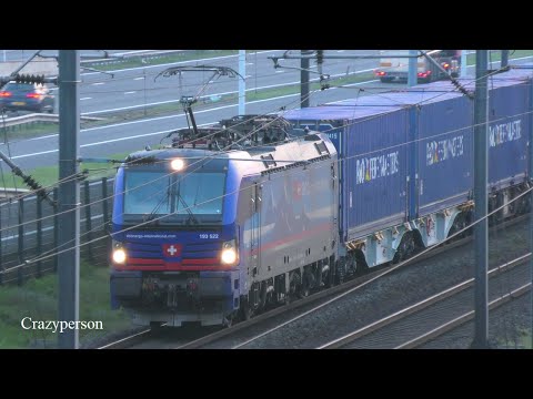 Blauwe Locomotief en Containers, Botlek Rotterdam 2021