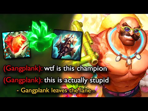 I found the Counter to Gangplank top, and made him rage quit the lane in 10 minutes (8000 HP BRAUM)