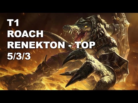 T1 Roach Top Renekton vs Hecarim - KR Grandmaster Patch 10.8