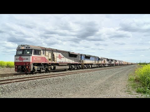 SCT 5PM9 Freight Train With Six Diesel Locomotives - PoathTV Australian Railways
