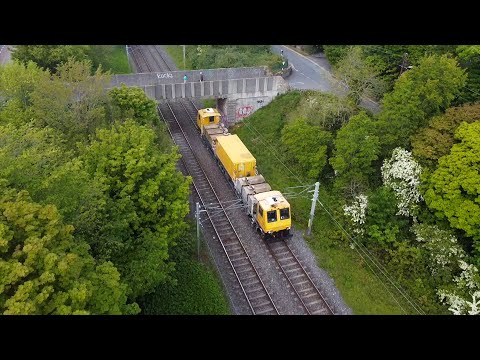 MPV 790 on Weed Spraying duties on the Howth Branch (Including Drone Clip), 19/05/2021