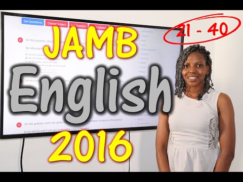 JAMB CBT English 2016 Past Questions 21 - 40