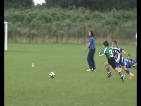 Louth Utd striker Riley Hall scores against Sleaford Town FC