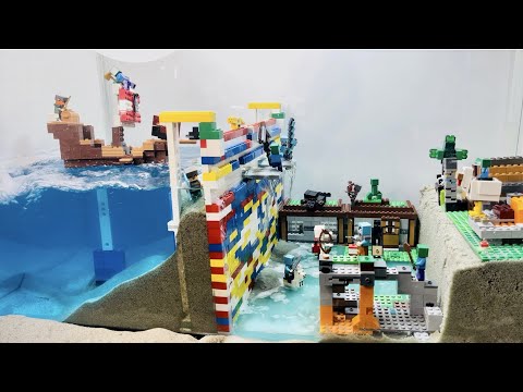 LEGO Dam Breach #26 - HUGE Flood in The Village do to a dam failure!