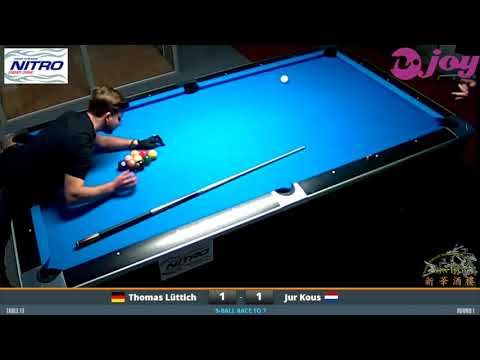 N-Joy 9-Ball Open 2018 || Round 1 || Thomas Lüttich vs. Jur Kous