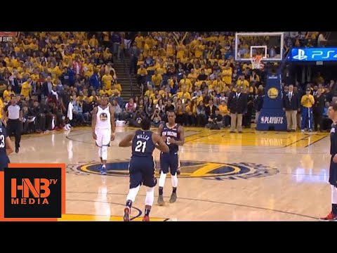 Darius Miller epic long shot buzzer / Pelicans vs GS Warriors Game 1