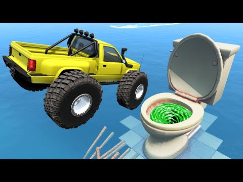 Destroy All Cars  With Giant Toilet & Random Vehicles Crashes Compilation - BeamNG Drive Fun Madness