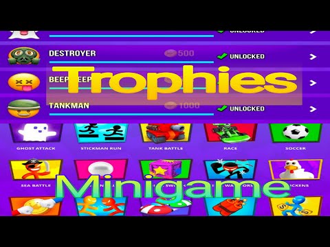 Stickman Party: 1 2 3 4 Player Games Free - All Trophies & Minigames #3 | PedrogRAG