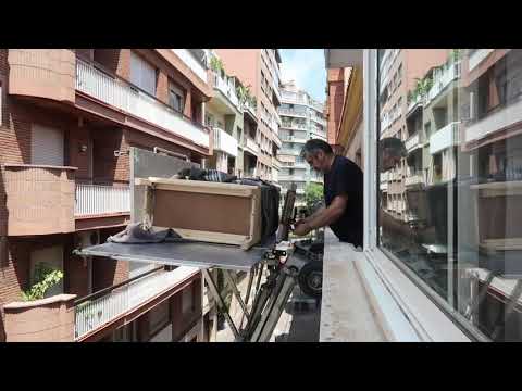 Elevador en fachada para mudanzas