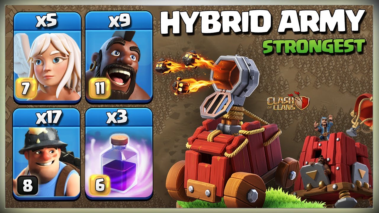 TOO OP! TH14 Hybrid | Queen Charge Hog Miner Attack Strategy | Best TH14 Attack Clash of clans Coc