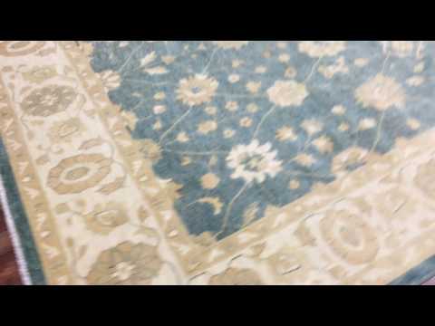 Blue and Beige Fine Pakistan Peshawar Large Area Rug 9'X11'10 - W 199