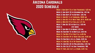 NFL releases Cardinals scheduled for the 2020 season