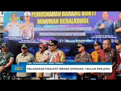 POLRES TEMANGGUNG MUSNAHKAN RIBUAN BOTOL MIRAS, NARKOBA DAN KNALPOT BRONG