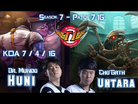 SKT T1 Huni DR. MUNDO vs SKT T1 Untara CHO'GATH Top - Patch 7.16 KR Ranked