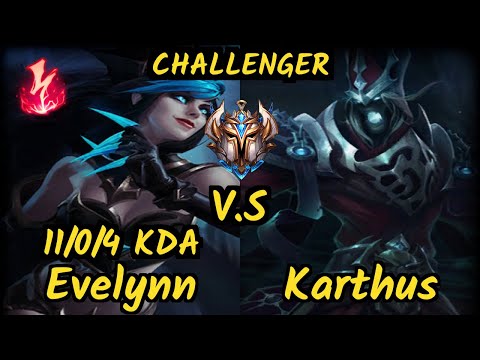 TSM Akaadian (EVELYNN) vs KARTHUS - 11/0/4 KDA JUNGLE CHALLENGER GAMEPLAY - NA