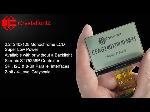 Video demonstration of our 2.2-inch, 240x128 high-density graphic LCD display module