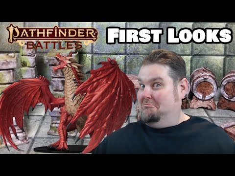 Pathfinder Battles Miniatures First Look ---  Gargantuan Red Dragon Dungeons Deep Case Incentive
