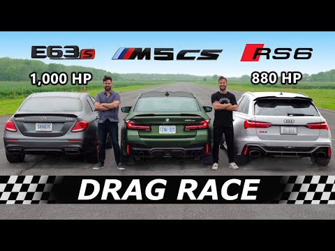 2022 BMW M5 CS vs 1000hp AMG E63S vs 880hp Audi RS6 // DRAG & ROLL RACE