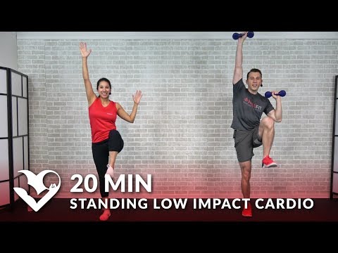 20 Minute Standing Low Impact Cardio Workout with No Jumping - 20 Min Standing Workout for Beginners