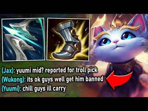 My whole team flamed me for picking Yuumi Mid... so I carried them all