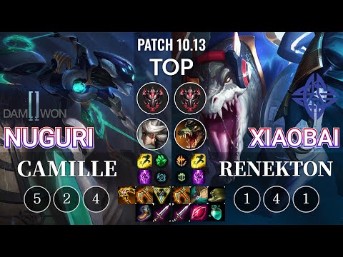 DWG Nuguri Camille vs ES Xiaobai Renekton Top - KR Patch 10.13