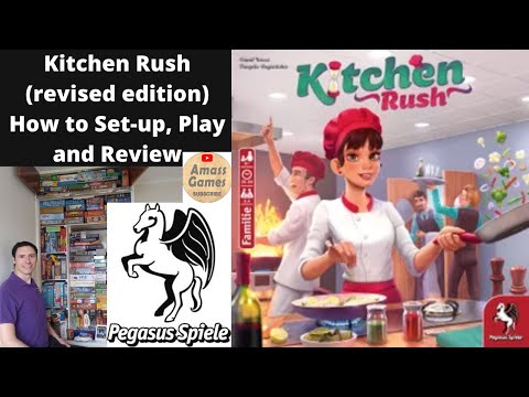 How to setup play, solo playthrough and review Kitchen Rush (Revised edition)