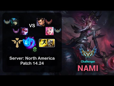 Nami Support + Vayne vs Xin Zhao + Seraphine - NA Challenger - Patch 14.24