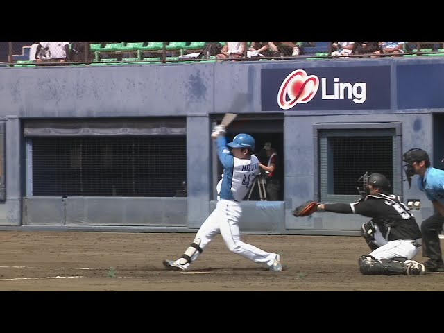 【ファーム】好調をアピール!! ファイターズ・水野達稀 復帰後に出場した全試合で安打をマーク!!  2024年7月31日 北海道日本ハムファイターズ 対 千葉ロッテマリーンズ