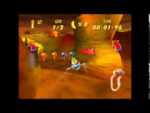 Diddy Kong racing N64 Walkthrough 7 - Dino Domain (World 1) silver coin challenge part 2