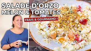 Cette Salade d'Orzo Melon & Tomates va Devenir Ton Réflexe de l'Été !
