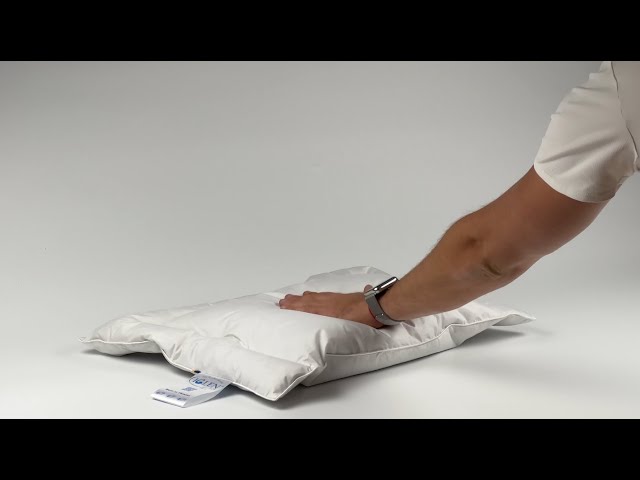 Подушка пухова для немовлят з сірим пухом, 100% пуху