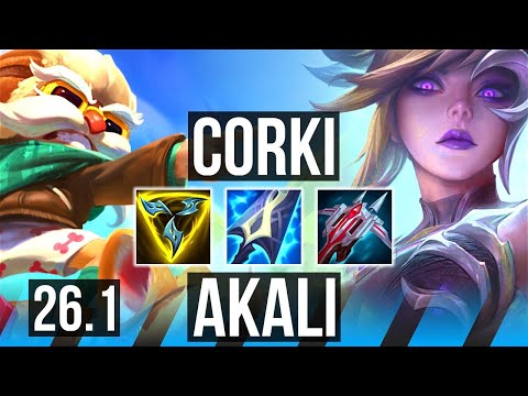 CORKI vs AKALI (MID) | 50K damage | EUW Grandmaster | 26.1