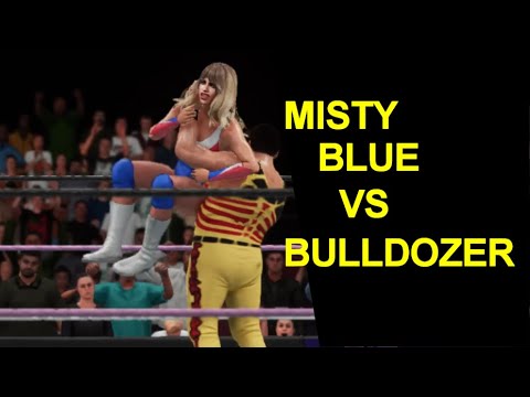 GLOW 1985 Misty Blue vs Bulldozer - Extreme Rules