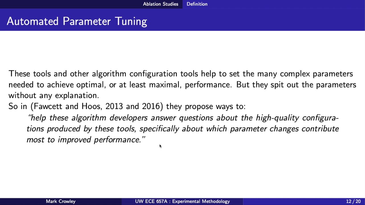 Training and Validation Methodology - Ablation Studies