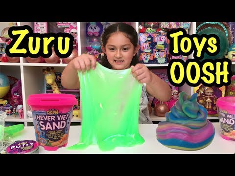 Zuru Toys New Line OOSH!!! Slime - Putty - Foam - Never Wet Sand!!! Video