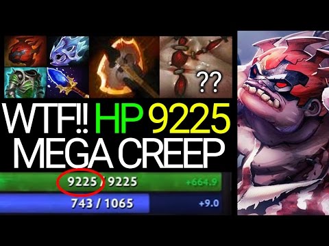 9000+ HP Pudge WTF Dota Epic Mega Creep Def vs Necrophos - Gameplay by Moo