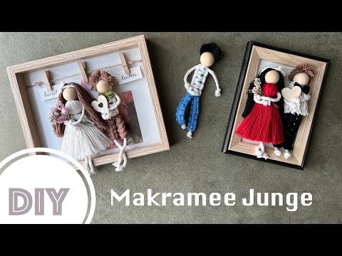 DIY Tutorial Macrame boy doll Makramee Junge Figur selber machen Geschenkidee Anleitung BinnBonn