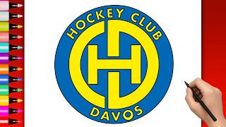 How to Draw Hockey Club Davos Logo   - Sport Club Logo