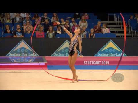 Spela KRATOCHWILL (SLO) 2015 Rhythmic Worlds Stuttgart - Qualifications Ribbon