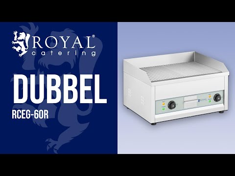 Video - Dubbel - Elektrische grill - 600 x 400 mm - Royal Catering - 2 x 2,500 W