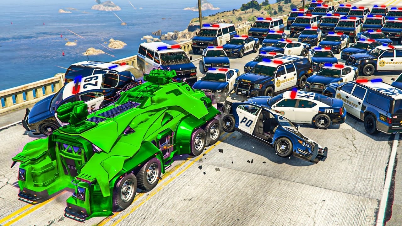 1 COCHE BLINDADO vs 200 POLICIAS!! - GTA 5 ONLINE