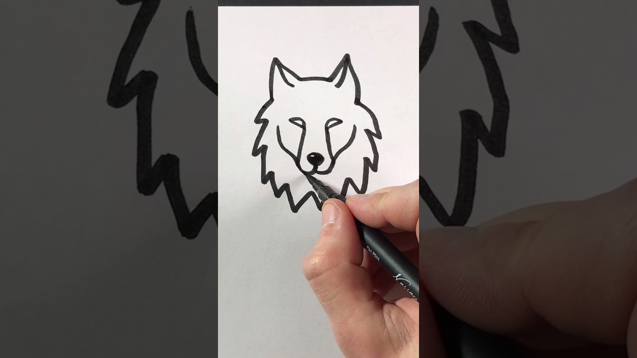 Quick and simple wolf drawing #drawingtutorial #drawing #howtodraw #draw #arttutorial #art