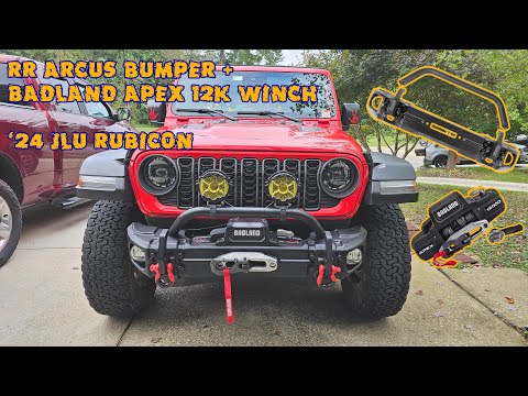 Rugged Ridge Arcus Bumper and Badland Apex 12k winch on 2024 Jeep Wrangler JL Rubicon