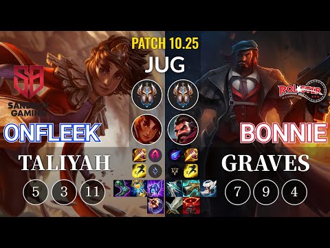SB OnFleek Taliyah vs KT Bonnie Graves Jungle - KR Patch 10.25