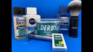 Mühle R41, Derby Green, Klar Pinsel, Derby Seife und Nivea Men Cool After Shave Balsam